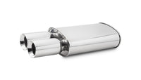 Vibrant StreetPower Oval Muffler w/ Dual 3.5in Round Tips Straight Cut Beveled Edge 2.5in inlet I.D