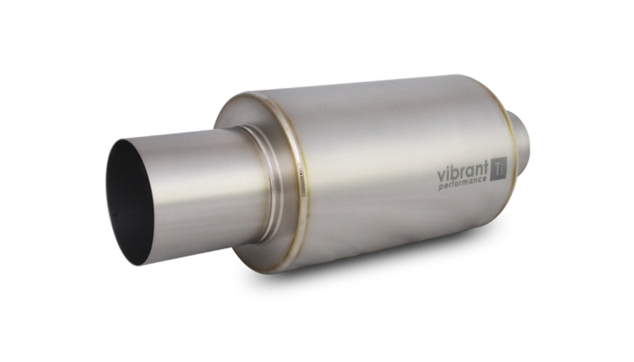 Vibrant Titanium Muffler w/Straight Cut Natural Tip 2.5in. Inlet / 2.5in. Outlet (17561)