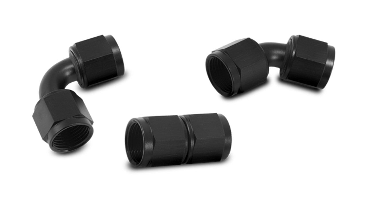 Vibrant -10AN Female 90 Degree Union Adapter (AN to AN) - Anodized Black Only (10734)