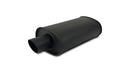 Vibrant StreetPower FLAT BLACK Oval Muffler with Single 3.5in Outlet - 3.5in inlet I.D.