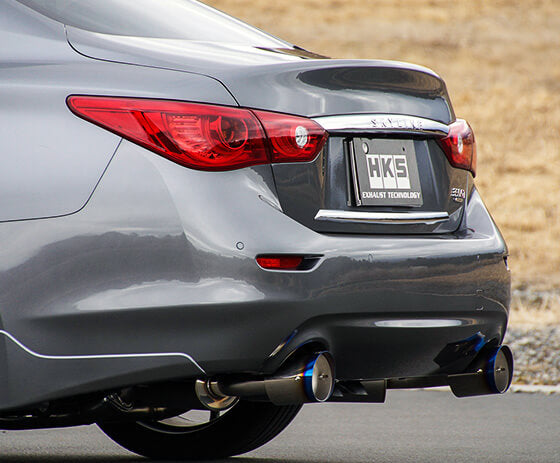 HKS 2014+ Infiniti Q50 Sedan VQ37 Dual Hi-Power Titanium Tip Catback Exhaust (32009-KN001)