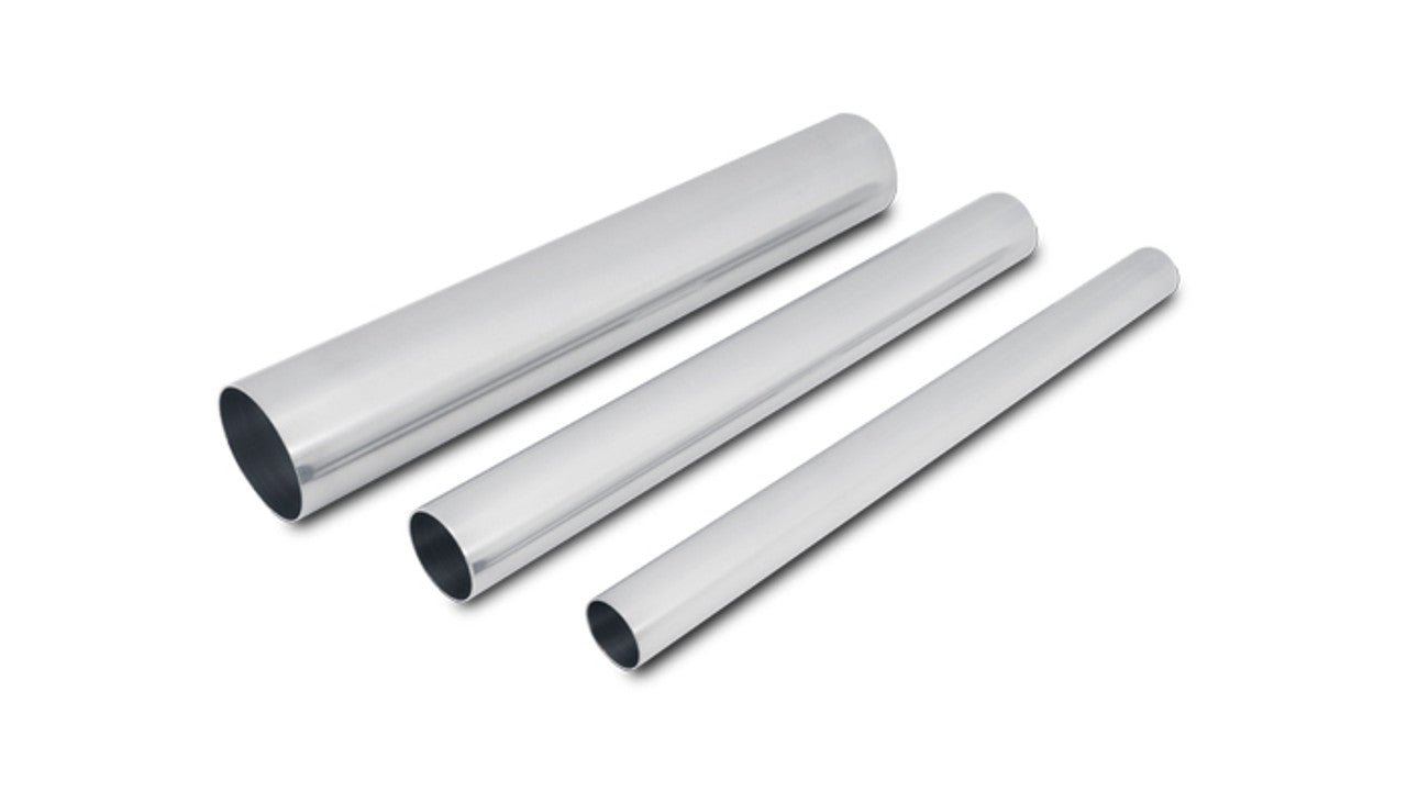 Vibrant 2.5in O.D. Universal Aluminum Tubing (18in long Straight Pipe) - Polished (2174)