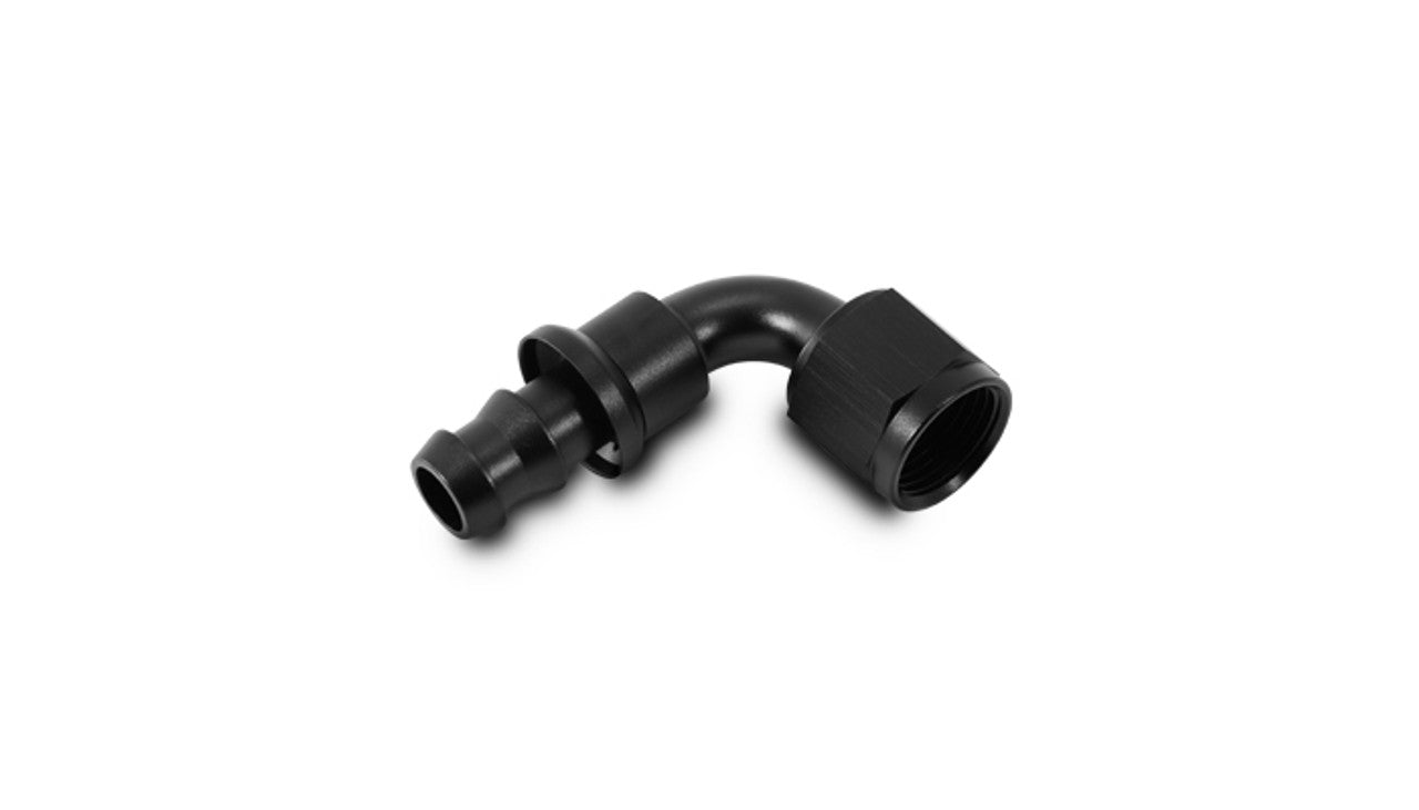 Vibrant -8AN Push-On 90 Deg Hose End Fitting - Aluminum (22908)