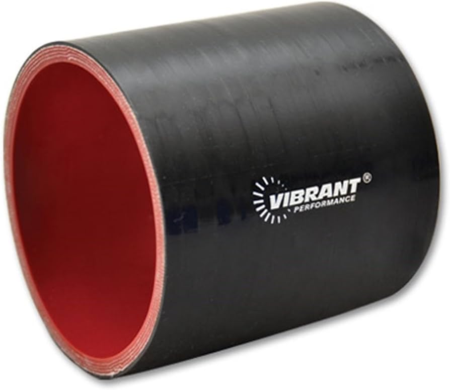 Vibrant 4 Ply Reinforced Silicone Straight Hose Coupling - 4in I.D. x 3in long (BLACK) (2718)