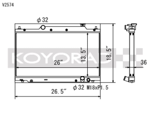 Koyo 02-05 Honda Civic Si 2.0L EP3 (MT) Radiator