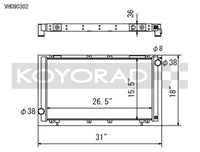 Koyo 91-94 Subaru Legacy 2.2L Turbo (MT) Radiator