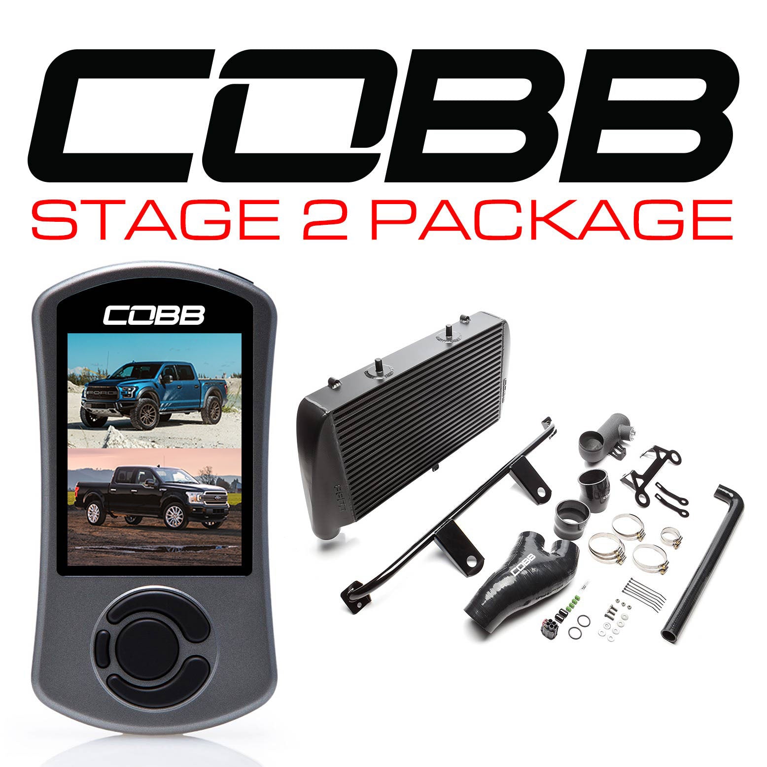 Cobb Ford F-150 Ecoboost Raptor/Ltd. Stage 2 Power Package - Black (NO INTAKE) (FOR0050020BK-NI)