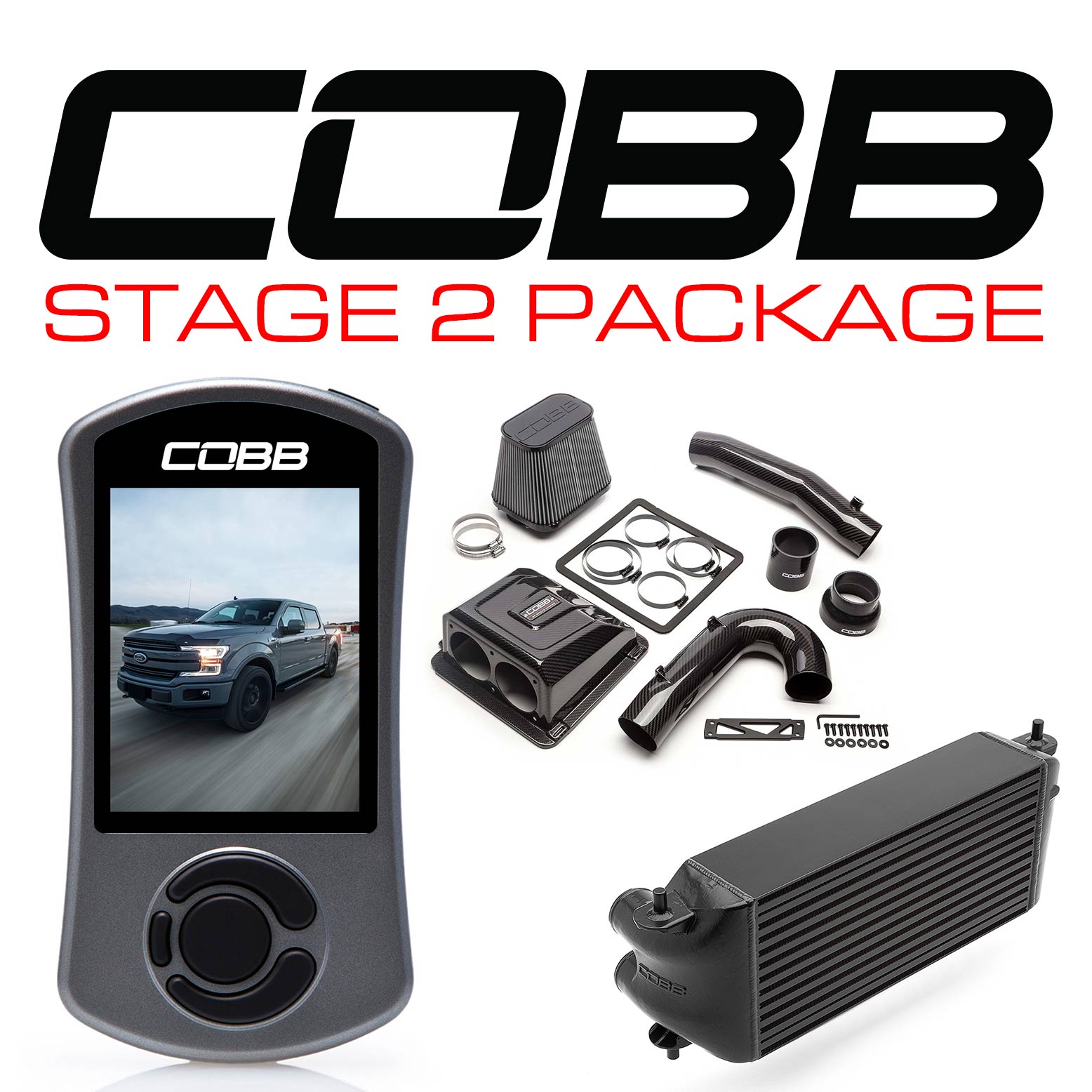 Cobb 17-19 Ford F-150 Ecoboost 3.5L w/TCM Redline CF Pwr Pkg - Black (Factory Loc. I/C) (FOR0060S20BK-TCM-RED)