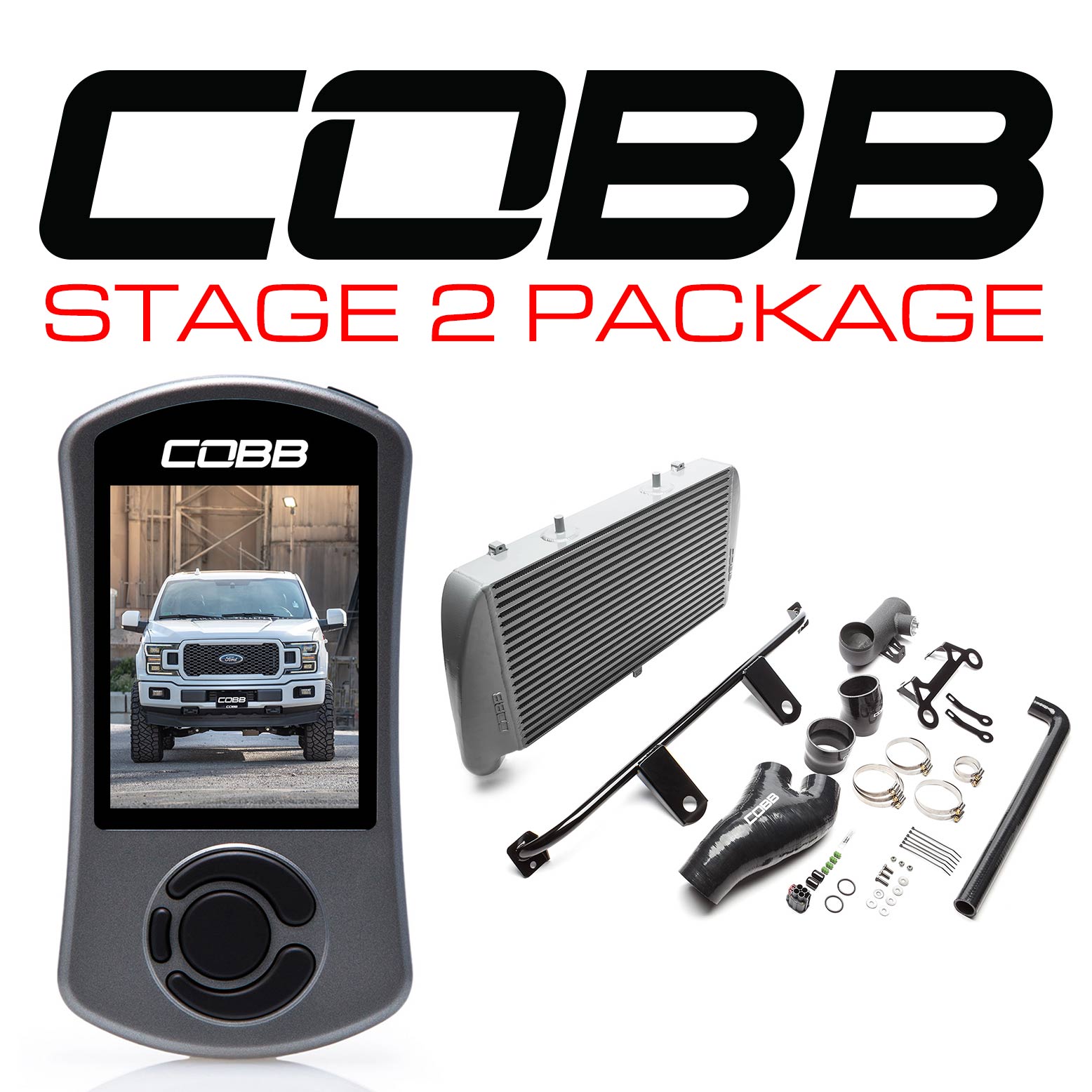 Cobb 18-20 Ford F-150 2.7L Stage 2 Power Package - Silver (NO INTAKE) (FOR0080020SL-NI)