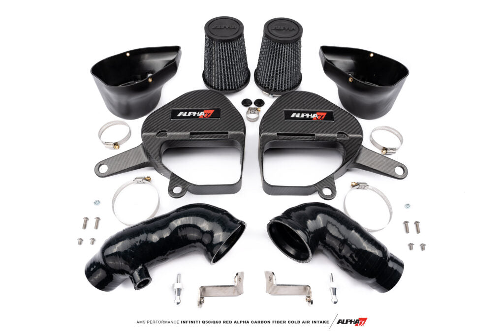 AMS Performance Infiniti Q50/Q60 Red Alpha Matte Carbon Intake Kit (ALP.28.08.0001-2)