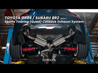 REMARK Sports Touring CatBack Exhaust, Toyota GR86 / Subaru BRZ 2022+, Burnt Stainless Tip