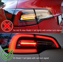 AlphaRex 17-22 Tesla Model 3/Model Y PRO-Series LED Tail Lights Jet Black w/Seq Sig