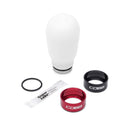 Cobb Subaru's 6-Speed Tall Weighted COBB Knob - White (Incl. Both Red + Blk Collars)