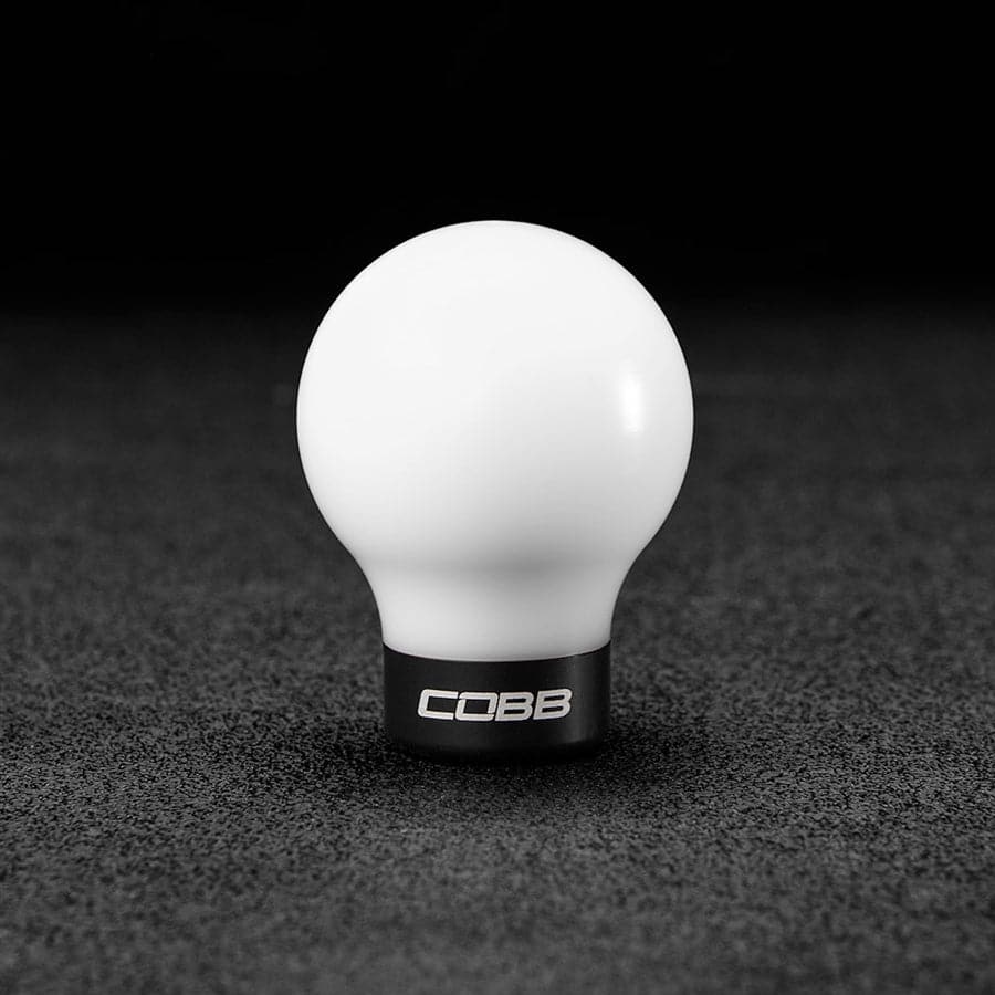 Cobb Subaru 6-Speed COBB Knob - White Knob w/ Stealth Black (cobb213350-W-BK)