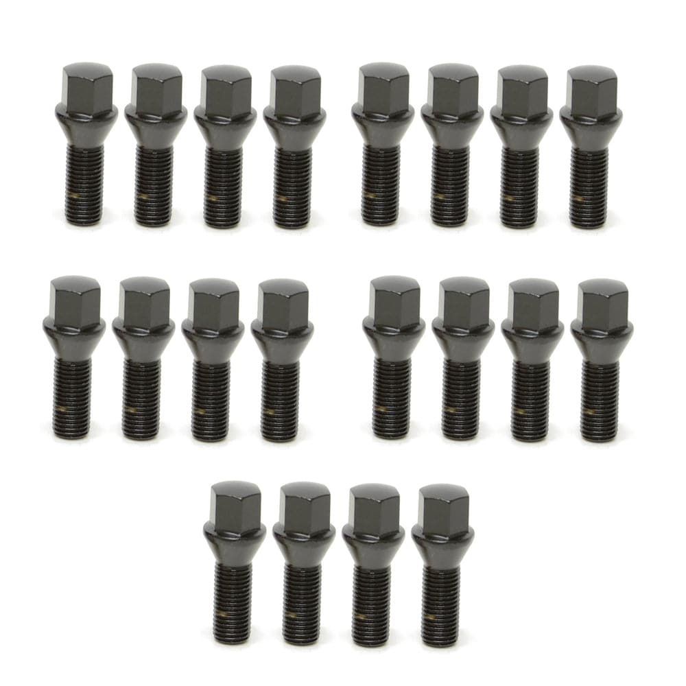 Wheel Mate Mevius Lug Bolt Set of 20 - Black 12x1.50 40mm Cone 60 DEG TAP (whm40622B)