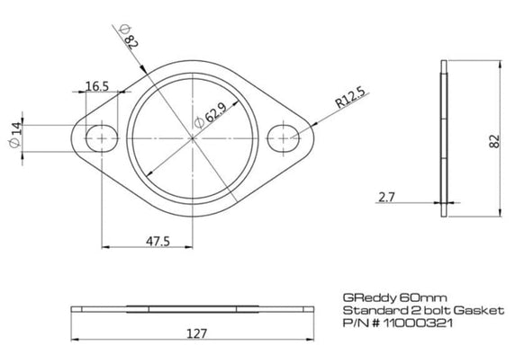 GReddy 60mm Oval Exhaust Gasket (gre11000323)