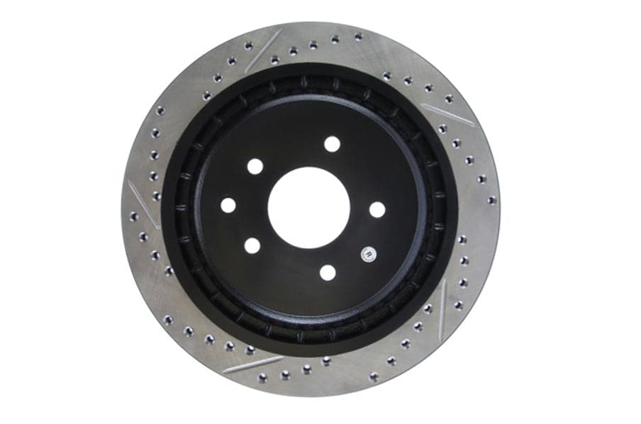 Stoptech 2009-2019 Nissan 370Z SportStop Slotted & Drilled Rear Right Rotor (st127.42101R)