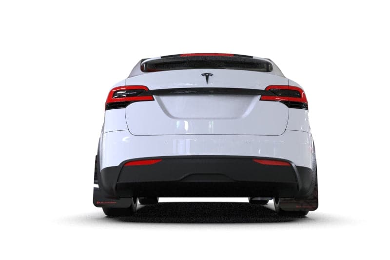 Rally Armor 2022+ Tesla Model X/X Plaid Black UR Mud Flap - Metallic Black Logo