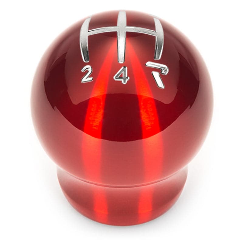 Raceseng Contour Shift Knob (Gate 4 Engraving) M12x1.25mm Adapter - Red Translucent