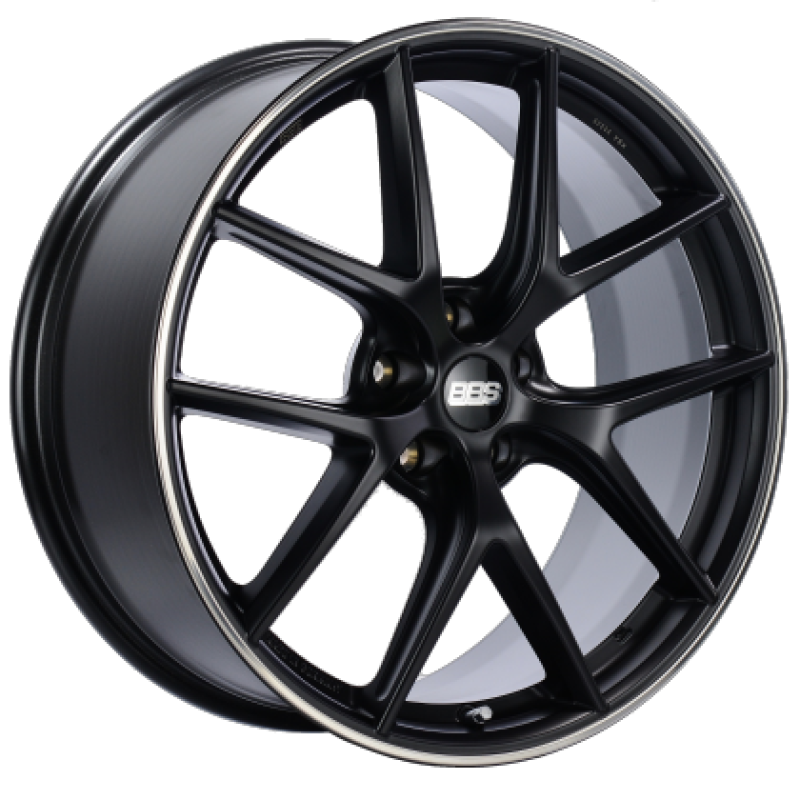 BBS CI-R 19x9.5 5x120 +25 Satin Black Polished Rim Protector Wheel -82mm PFS/Clip Required