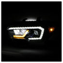 xTune Toyota Tacoma 16-19 SR SR5 Model LED DRL Projector Headlights- Black PRO-JH-TTA16-FLED-SR-BK