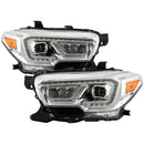 xTune Toyota Tacoma 16-19 SR & SR5 Model LED DRL Projector Headlights- Chrome PRO-JH-TTA16-FLED-SR-C