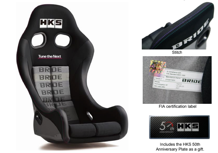 ASIENTO BUCKET ZIEG IV EDICIÓN LIMITADA 50 ANIVERSARIO HKS