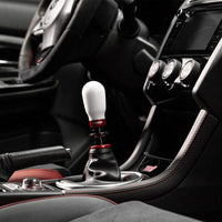 Cobb Subaru's 6-Speed Tall Weighted COBB Knob - White (Incl. Both Red + Blk Collars)