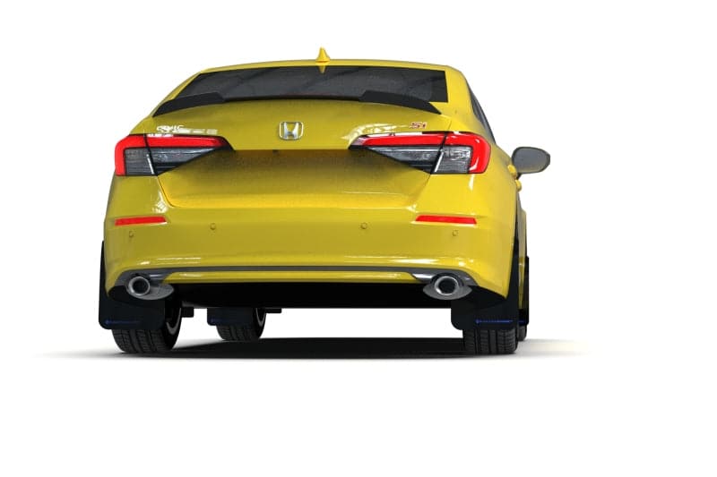 Rally Armor 2022 Honda Civic (Incl. Si/Sport/Touring) UR Black Mud Flap w/ Blue Logo (MF90-UR-BLK/BL)