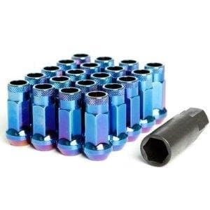 Muteki SR48 Open End Lug Nuts - Burning Blue Neon