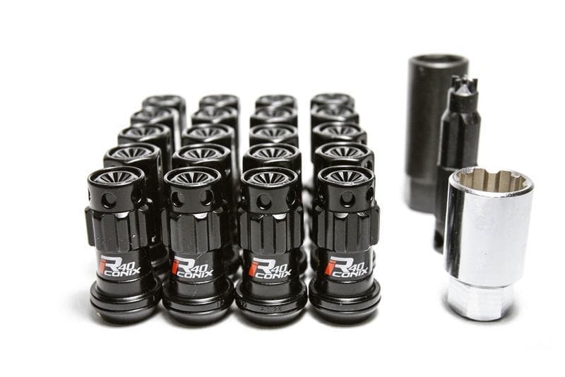 Project Kics R40 iCONIX Lug Nuts - Black Caps