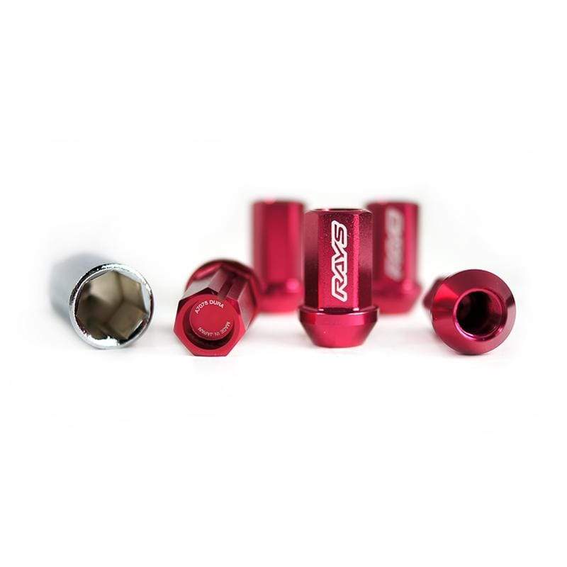 Rays Dura Nut L42 Red Lug Nuts & Locks - M14x1.5