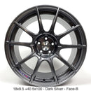 SSR GTX01 18x9.5 + 40 5x100 in Dark Silver