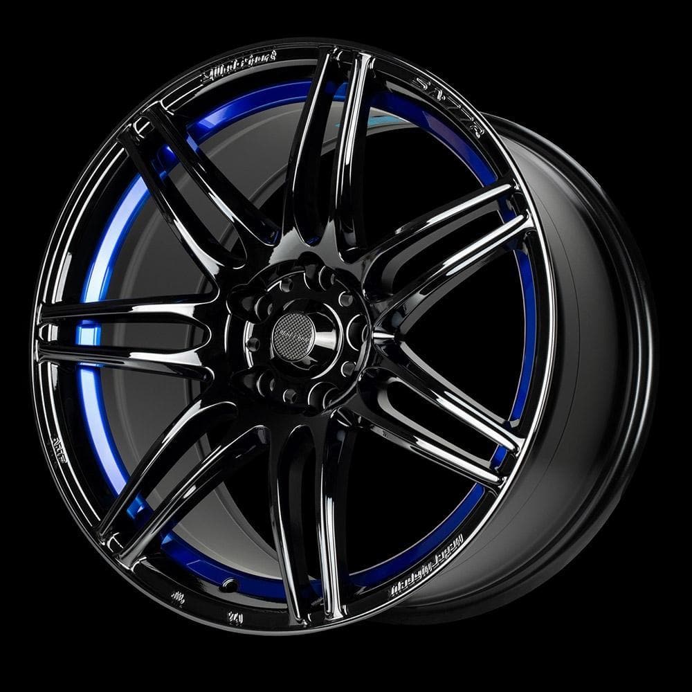 WedsSport SA77R 18x9.5 +38 5x114.3 Blue Light Chrome II (15+ WRX STI)